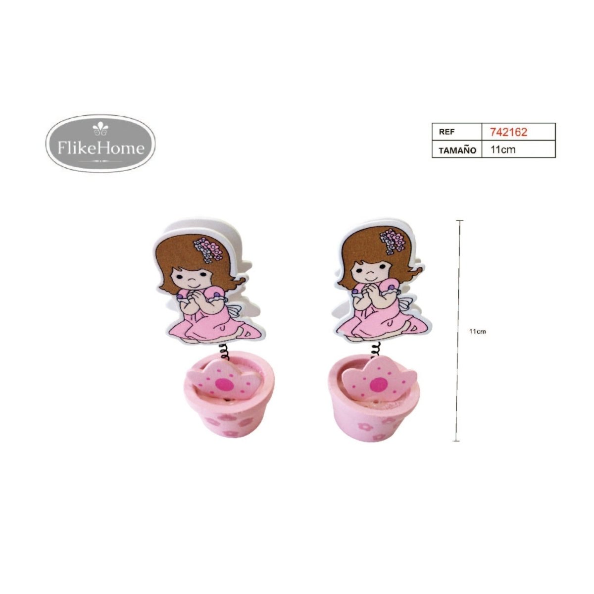 Flikehome - Pinza de madera Portafotos Comunión 11cm - Pack 12 Unidades - FlikeHome - Detalles de Comunión - 742162X12 - Detalles de Comunión -