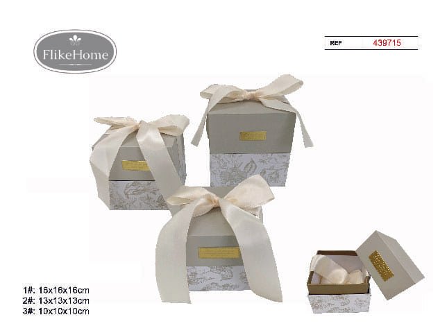 Set 3 Cajas de Cartón (VARIOS COLORES DISPONIBLES) - Pack 3 Sets - FlikeHome - Caja Regalo - 439715X3 - Caja regalo -