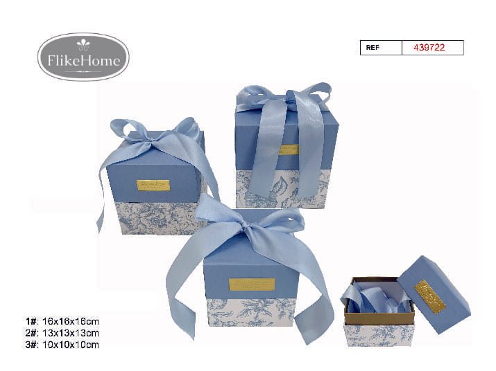 Set 3 Cajas de Cartón (VARIOS COLORES DISPONIBLES) - Pack 3 Sets - FlikeHome - Caja Regalo - 439722X3 - Caja regalo -