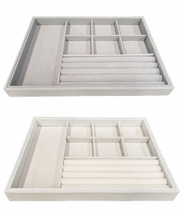 Bandeja de Joyería variedad huecos - Pack 3 Uds. - FlikeHome - Organizador Joyas - 398029X3_Beige - Organizador Joyas - 