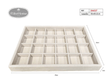 Bandeja Joyería 24 Huecos - Pack 3 Uds. - FlikeHome - Organizador Joyas - 394007X3_Beige - Organizador Joyas - 