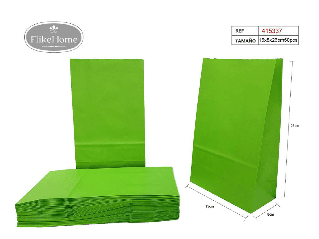 Bolsa de papel sin asa (VARIOS TAMAÑOS DISPONIBLES) - 6 Paquetes de 50 Uds. - FlikeHome - Bolsa Regalo - 415337X6 - Bolsa Regalo - 
