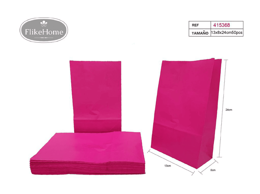 Bolsa de papel sin asa (VARIOS TAMAÑOS DISPONIBLES) - 6 Paquetes de 50 Uds. - FlikeHome - Bolsa Regalo - 415368X6 - Bolsa Regalo - 
