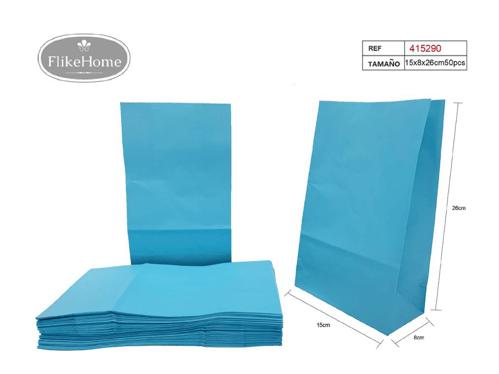 Bolsa de papel sin asa (VARIOS TAMAÑOS DISPONIBLES) - 6 Paquetes de 50 Uds. - FlikeHome - Bolsa Regalo - 415290X6 - Bolsa Regalo - 