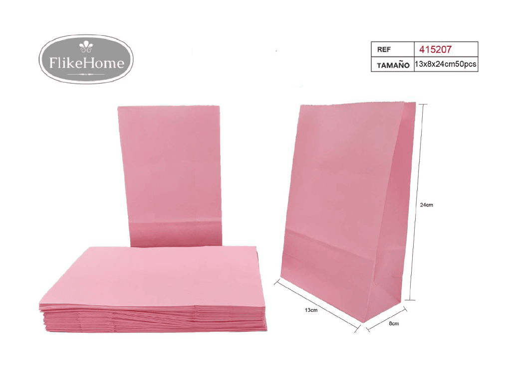 Bolsa de papel sin asa (VARIOS TAMAÑOS DISPONIBLES) - 6 Paquetes de 50 Uds. - FlikeHome - Bolsa Regalo - 415207X6 - Bolsa Regalo - 