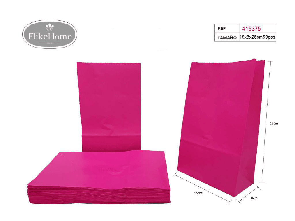 Bolsa de papel sin asa (VARIOS TAMAÑOS DISPONIBLES) - 6 Paquetes de 50 Uds. - FlikeHome - Bolsa Regalo - 415375X6 - Bolsa Regalo - 