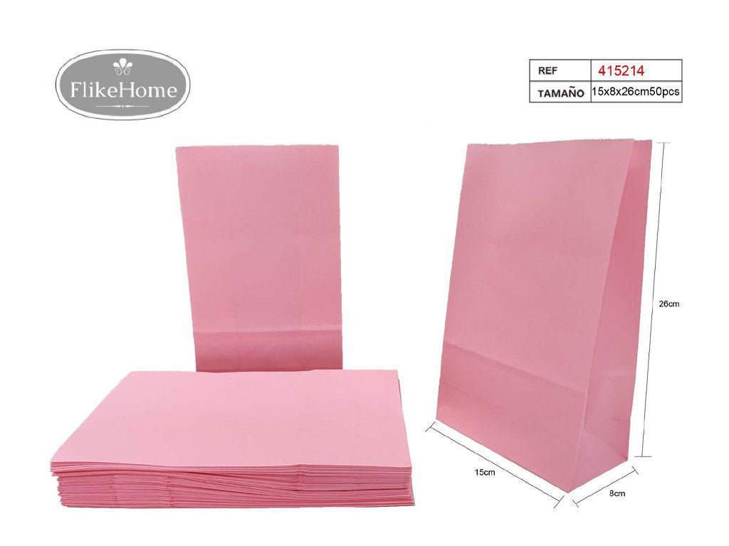 Bolsa de papel sin asa (VARIOS TAMAÑOS DISPONIBLES) - 6 Paquetes de 50 Uds. - FlikeHome - Bolsa Regalo - 415214X6 - Bolsa Regalo - 