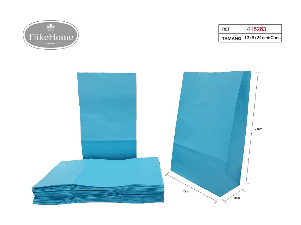 Bolsa de papel sin asa (VARIOS TAMAÑOS DISPONIBLES) - 6 Paquetes de 50 Uds. - FlikeHome - Bolsa Regalo - 415283X6 - Bolsa Regalo - 