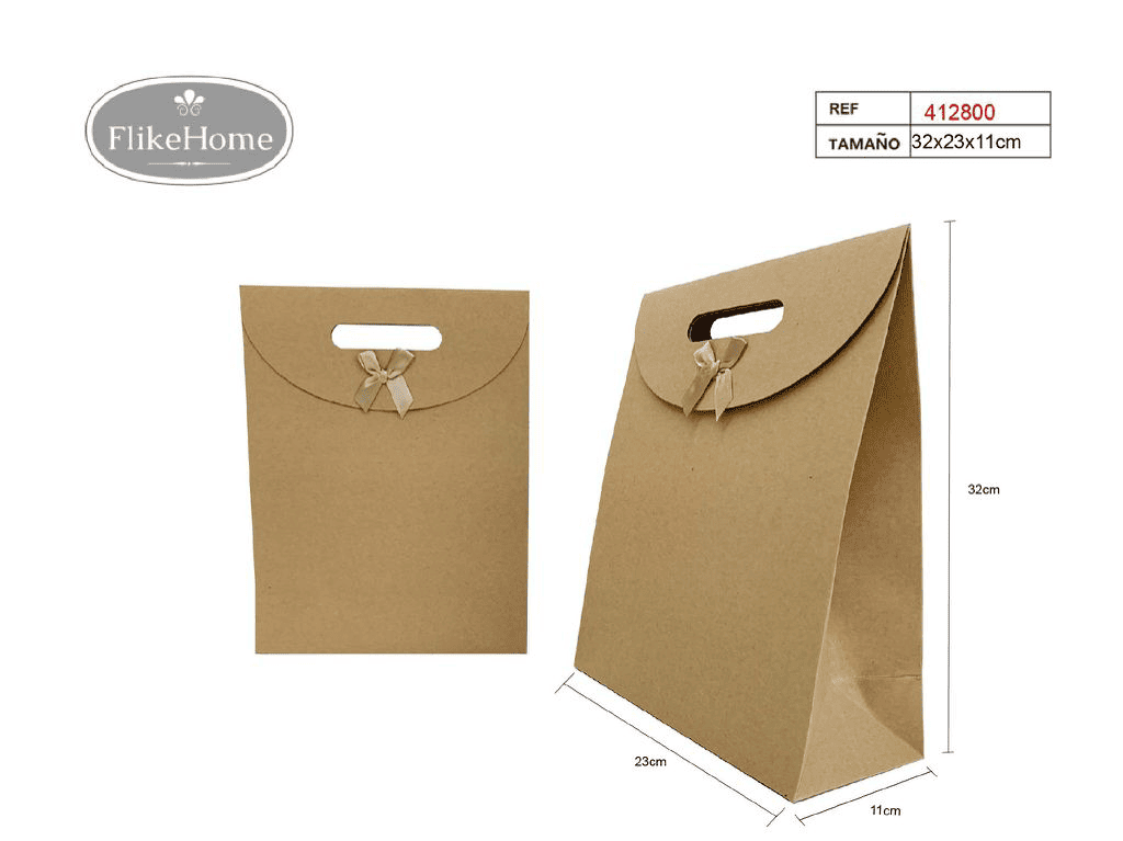 Bolsa de Regalo con Solapa (VARIOS TAMAÑOS DISPONIBLES) - Pack 12 Uds. - FlikeHome - Bolsa Regalo - 412800X12 - Bolsa Regalo - 