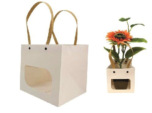 Bolsa de Regalo con Ventana Transparente (VARIOS TAMAÑOS DISPONIBLES) - Pack 12 Uds. - FlikeHome - Bolsa Regalo - 444764X12 - Bolsa Regalo - 
