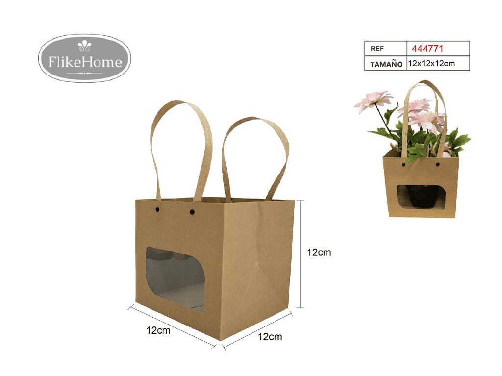 Bolsa de Regalo con Ventana Transparente (VARIOS TAMAÑOS DISPONIBLES) - Pack 12 Uds. - FlikeHome - Bolsa Regalo - 444771X12 - Bolsa Regalo - 