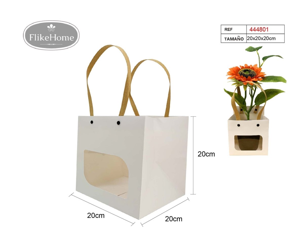 Bolsa de Regalo con Ventana Transparente (VARIOS TAMAÑOS DISPONIBLES) - Pack 12 Uds. - FlikeHome - Bolsa Regalo - 444801X12 - Bolsa Regalo - 