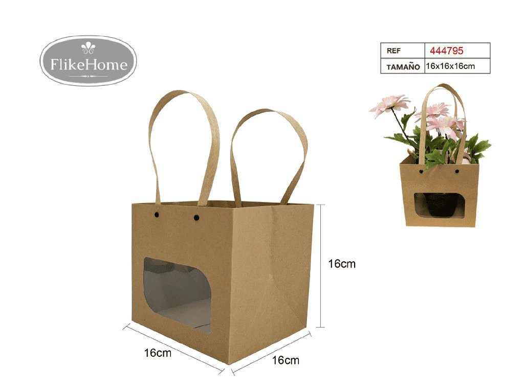 Bolsa de Regalo con Ventana Transparente (VARIOS TAMAÑOS DISPONIBLES) - Pack 12 Uds. - FlikeHome - Bolsa Regalo - 444795X12 - Bolsa Regalo - 