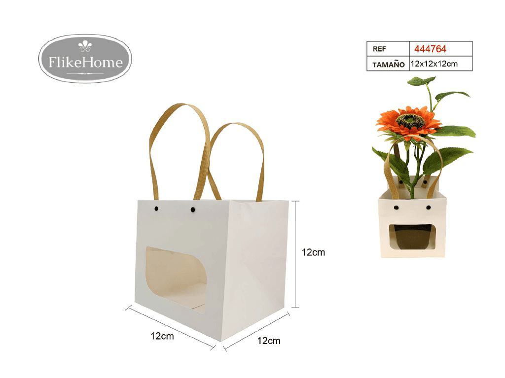 Bolsa de Regalo con Ventana Transparente (VARIOS TAMAÑOS DISPONIBLES) - Pack 12 Uds. - FlikeHome - Bolsa Regalo - 444764X12 - Bolsa Regalo - 