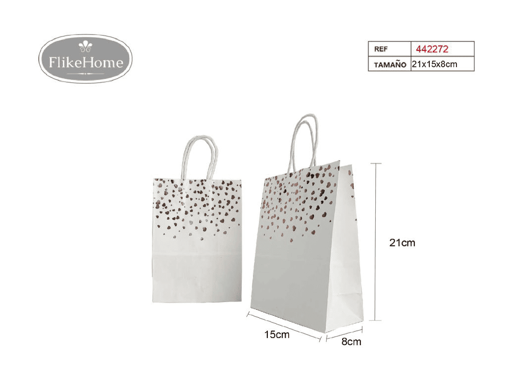 Bolsa de Regalo de Papel con Asa (VARIOS COLORES DISPONIBLES) – Elegancia y Comodidad. Pack 12 Uds. - FlikeHome - Bolsa Regalo - 442272X12 - Bolsa Regalo - 