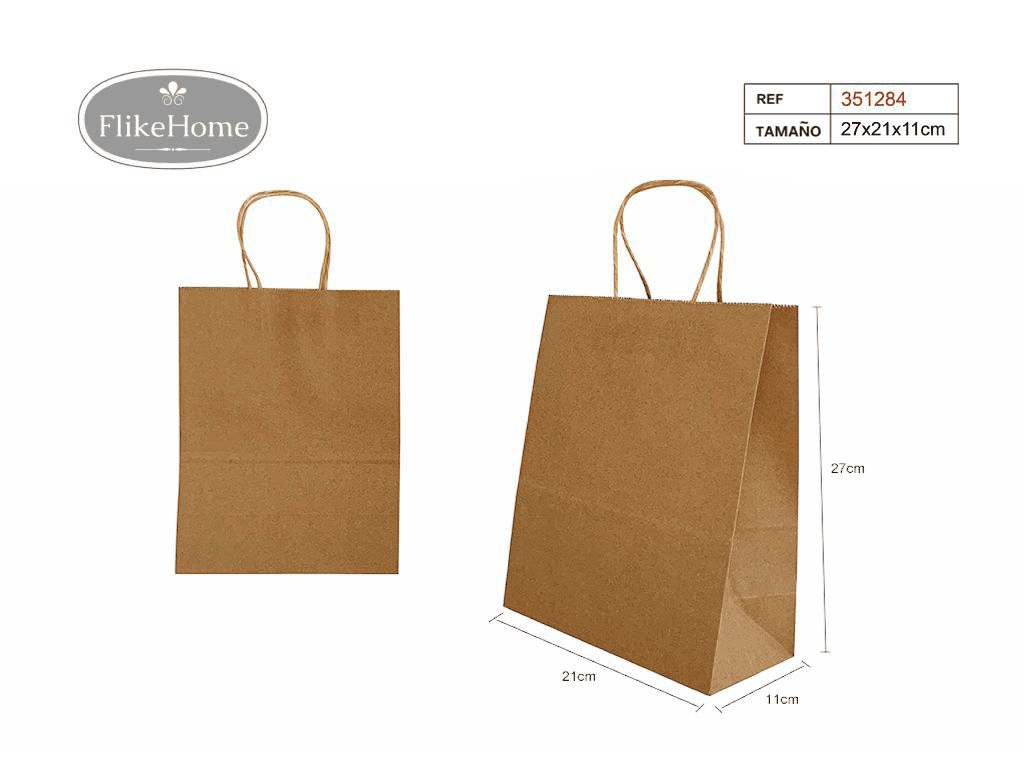 Bolsa de Regalo de Papel con Asa (VARIOS TAMAÑOS DISPONIBLES) – Elegancia y Comodidad. Pack 12 Uds. - FlikeHome - Bolsa Regalo - 351284X12 - Bolsa Regalo - 