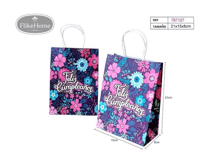 Bolsa de Regalo de Papel con Asa (VARIOS TAMAÑOS DISPONIBLES) – Elegancia y Comodidad. Pack 12 Uds.