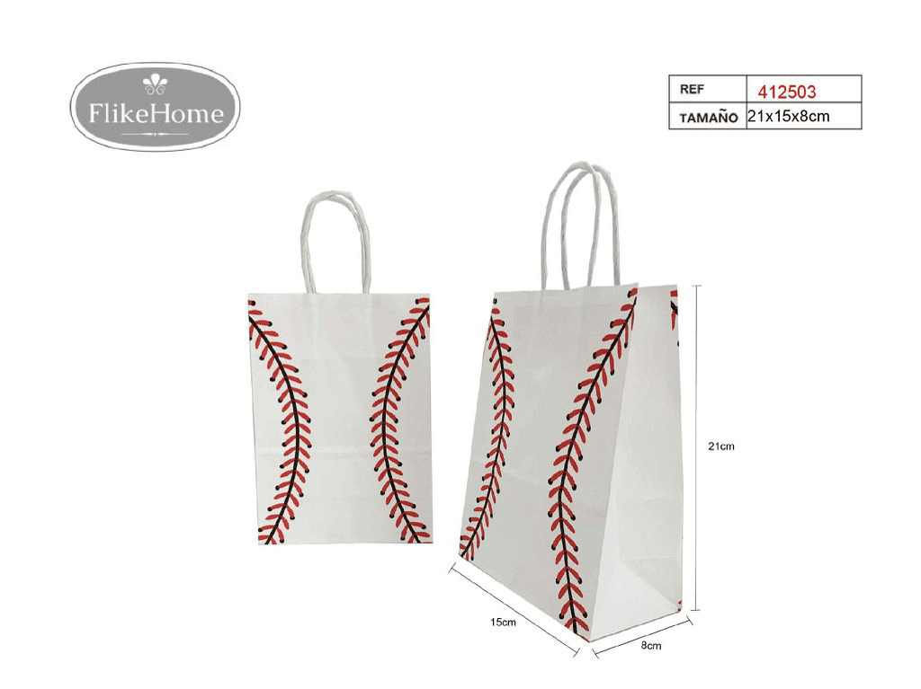 Bolsa de Regalo de Papel Deporte (VARIOS MODELOS DISPONIBLES) – Elegancia y Comodidad. Pack 12 Uds. - FlikeHome - Bolsa Regalo - 412503X12 - Bolsa Regalo - 
