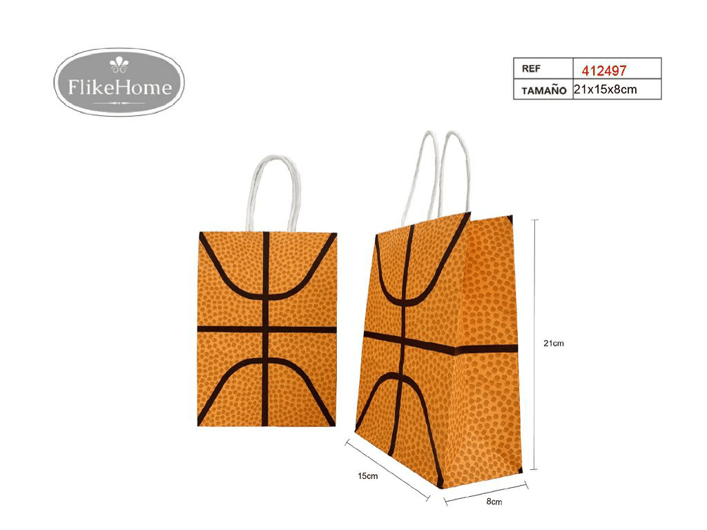 Bolsa de Regalo de Papel Deporte (VARIOS MODELOS DISPONIBLES) – Elegancia y Comodidad. Pack 12 Uds. - FlikeHome - Bolsa Regalo - 412497X12 - Bolsa Regalo - 