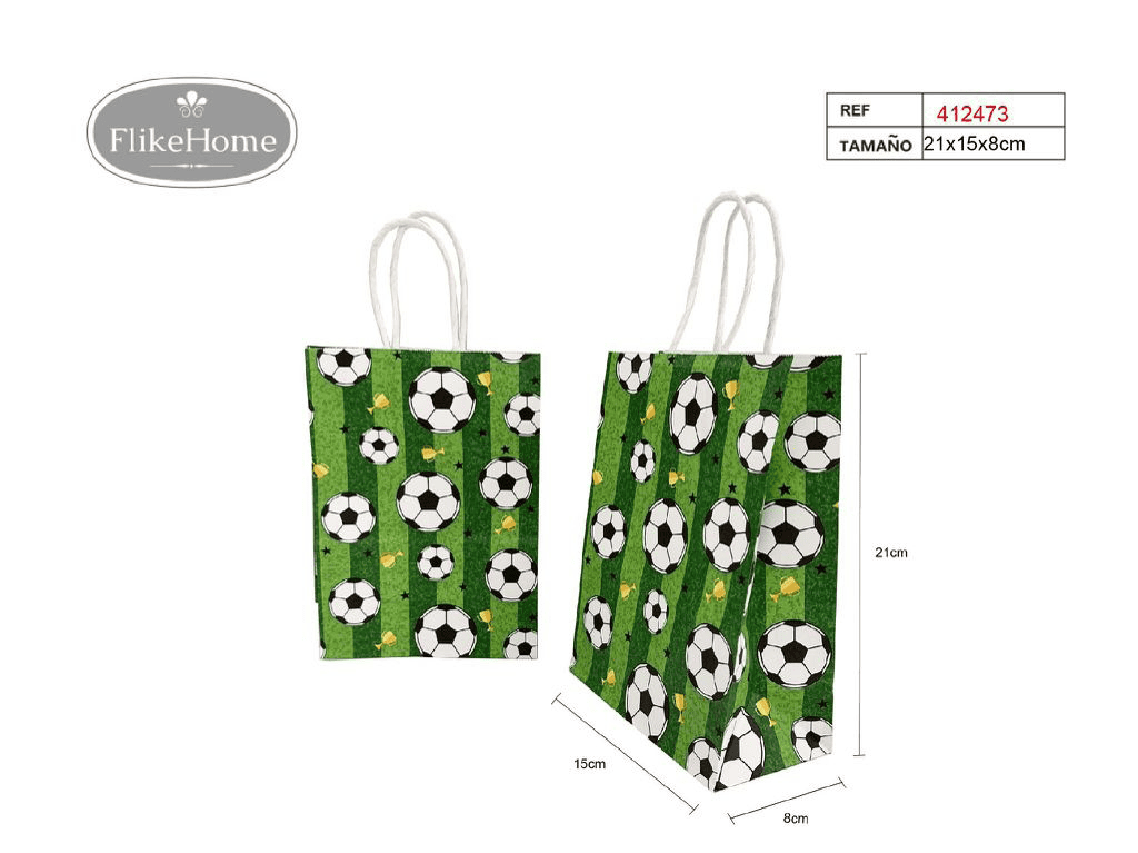 Bolsa de Regalo Estampado Fútbol (VARIOS COLORES DISPONIBLES) - Pack 12 Uds. - FlikeHome - Bolsa Regalo - 412473X12 - Bolsa Regalo - 