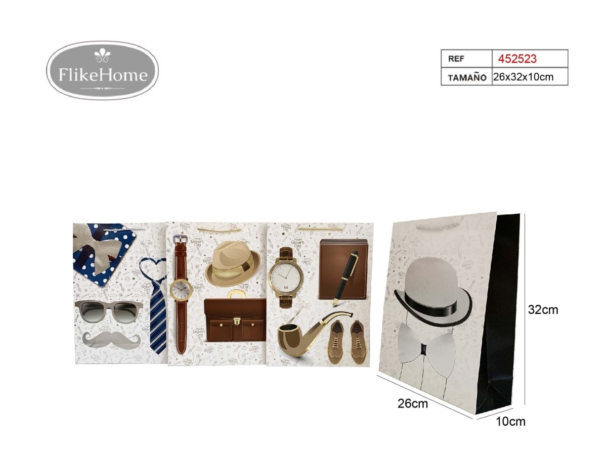 Bolsa de Regalo para Caballero (VARIOS TAMAÑOS DISPONIBLES) - Pack 12 Uds. - FlikeHome - Bolsa Regalo - 452523X12 - Bolsa Regalo - 