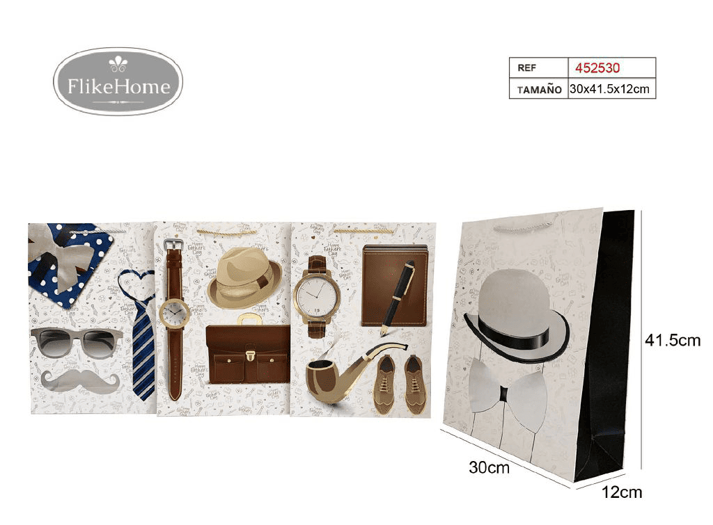 Bolsa de Regalo para Caballero (VARIOS TAMAÑOS DISPONIBLES) - Pack 12 Uds. - FlikeHome - Bolsa Regalo - 452530X12 - Bolsa Regalo - 