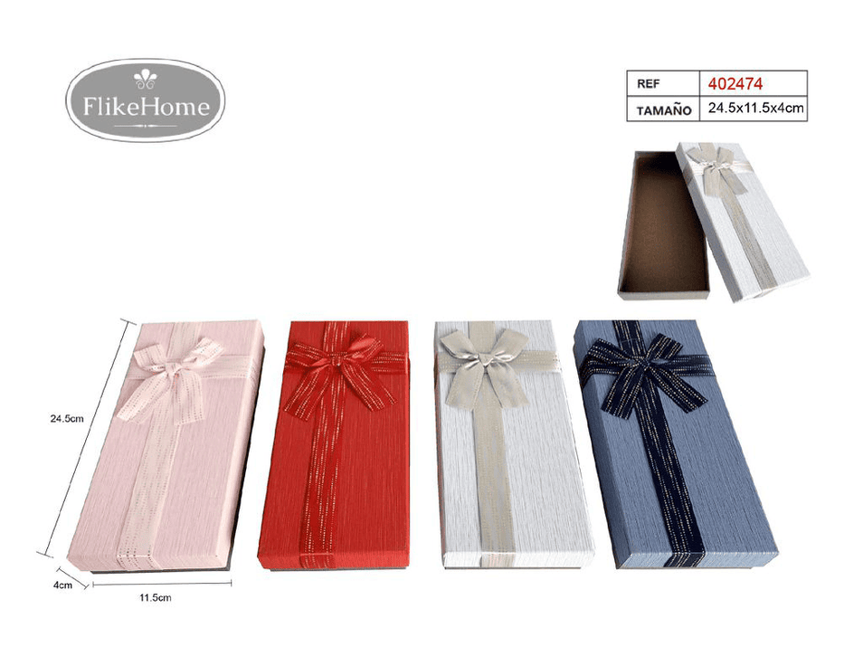 Caja de Regalo con Lazo (24.5x11.5x4cm) - Pack 24 Uds.