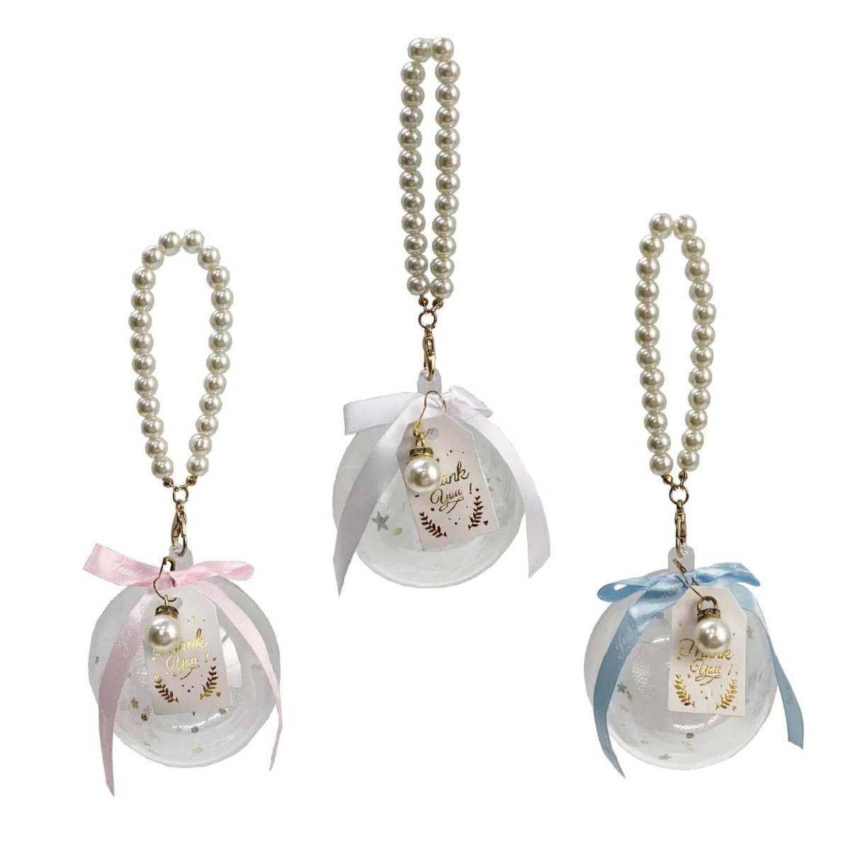 Flikehome - Bola de plástico con apertura y Colgante de perlas 20x7cm - Pack 12 Unidades - FlikeHome - Detalles de Comunión - 400364X12 - Detalles de Bautizo/Baby Shower - Detalles de Boda - Detalles de Comunión