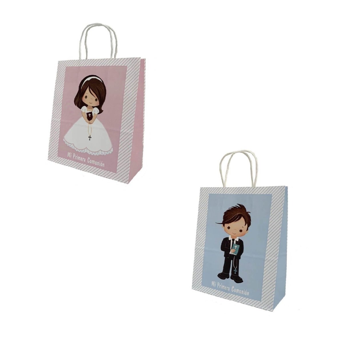 Flikehome - Bolsa de papel para regalo Comunión - Pack 12 Unidades - FlikeHome - Detalles de Comunión - 365649X12 - Detalles de Comunión - 