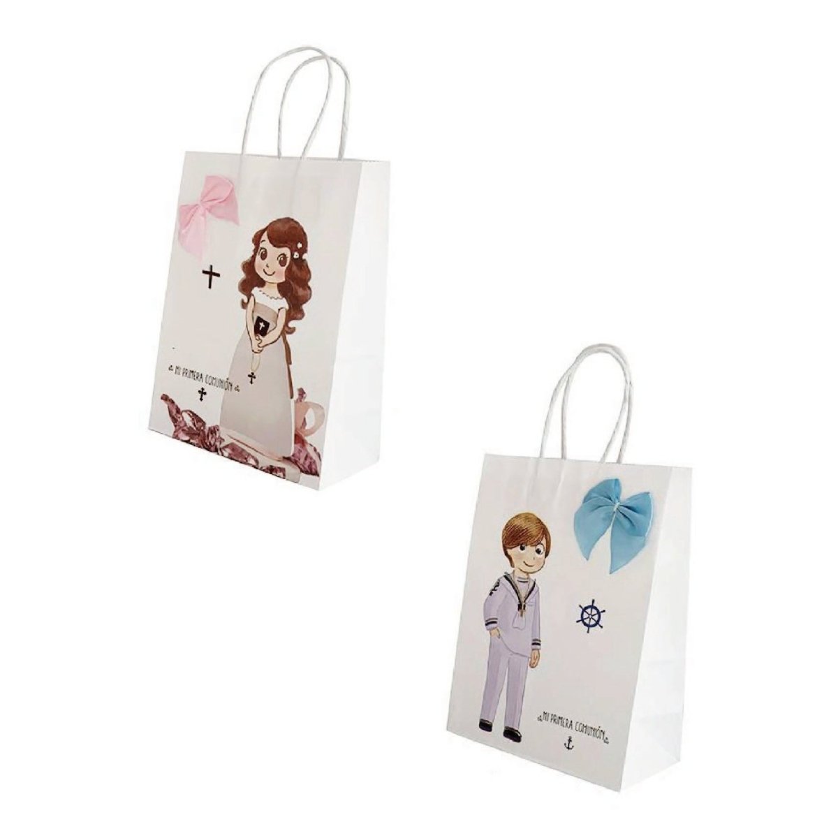 Flikehome - Bolsa de papel para regalo Comunión - Pack 12 Unidades - FlikeHome - Detalles de Comunión - 307359X12 - Detalles de Comunión - 