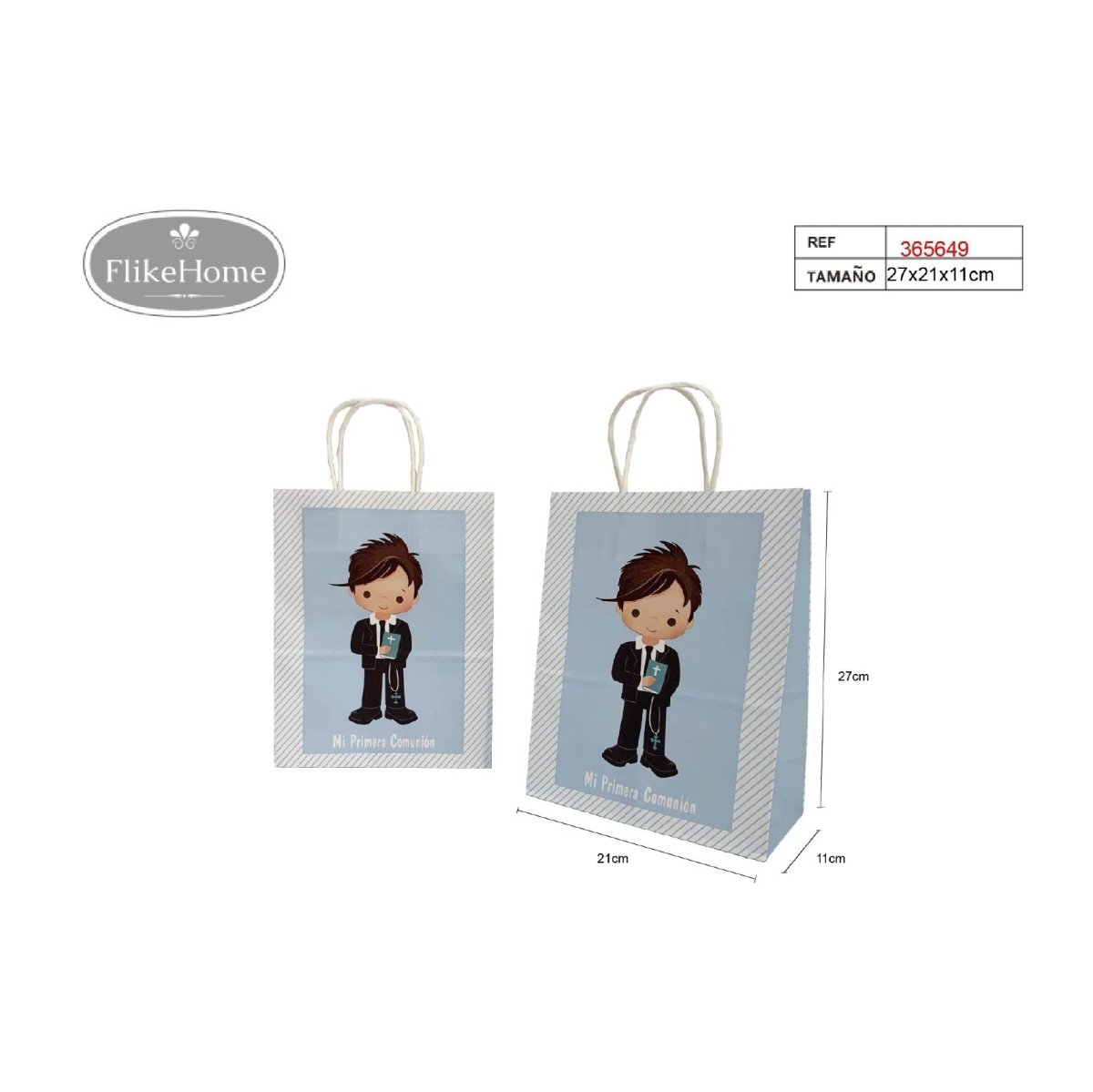 Flikehome - Bolsa de papel para regalo Comunión - Pack 12 Unidades