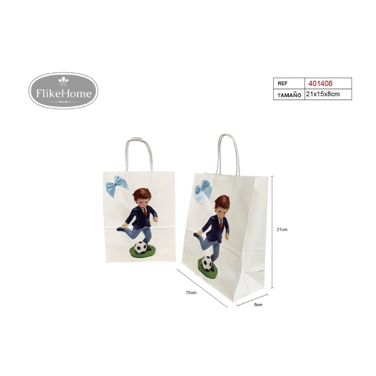 Flikehome - Bolsa de papel para regalo Comunión - Pack 12 Unidades