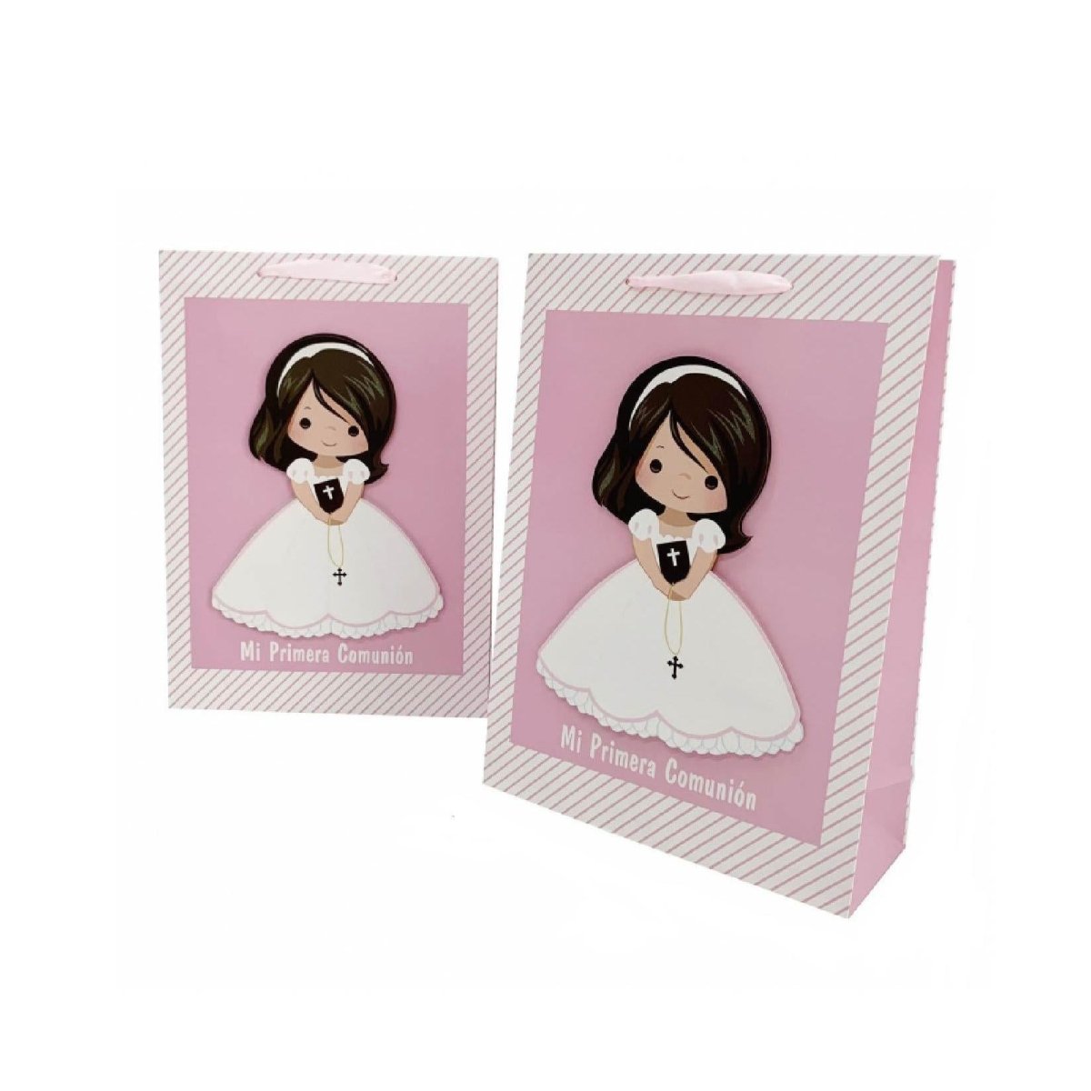Flikehome - Bolsa de papel para regalo niña Comunión 42x30x12cm - Pack 12 Unidades - FlikeHome - Detalles de Comunión - 365403X12 - Detalles de Comunión - 