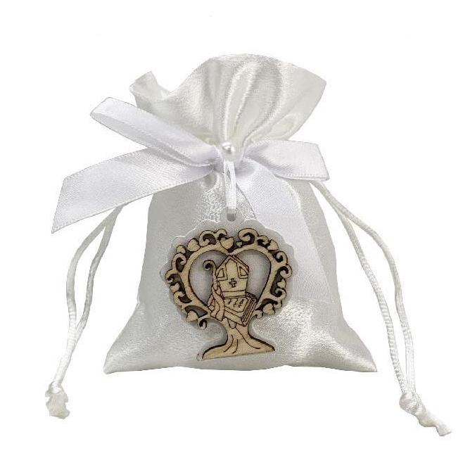 Flikehome - Bolsas efecto seda Comunión 2pcs. 13.5x10cm - Pack 12 Blisters - FlikeHome - Detalles de Comunión - 337998X12 - Detalles de Comunión - 
