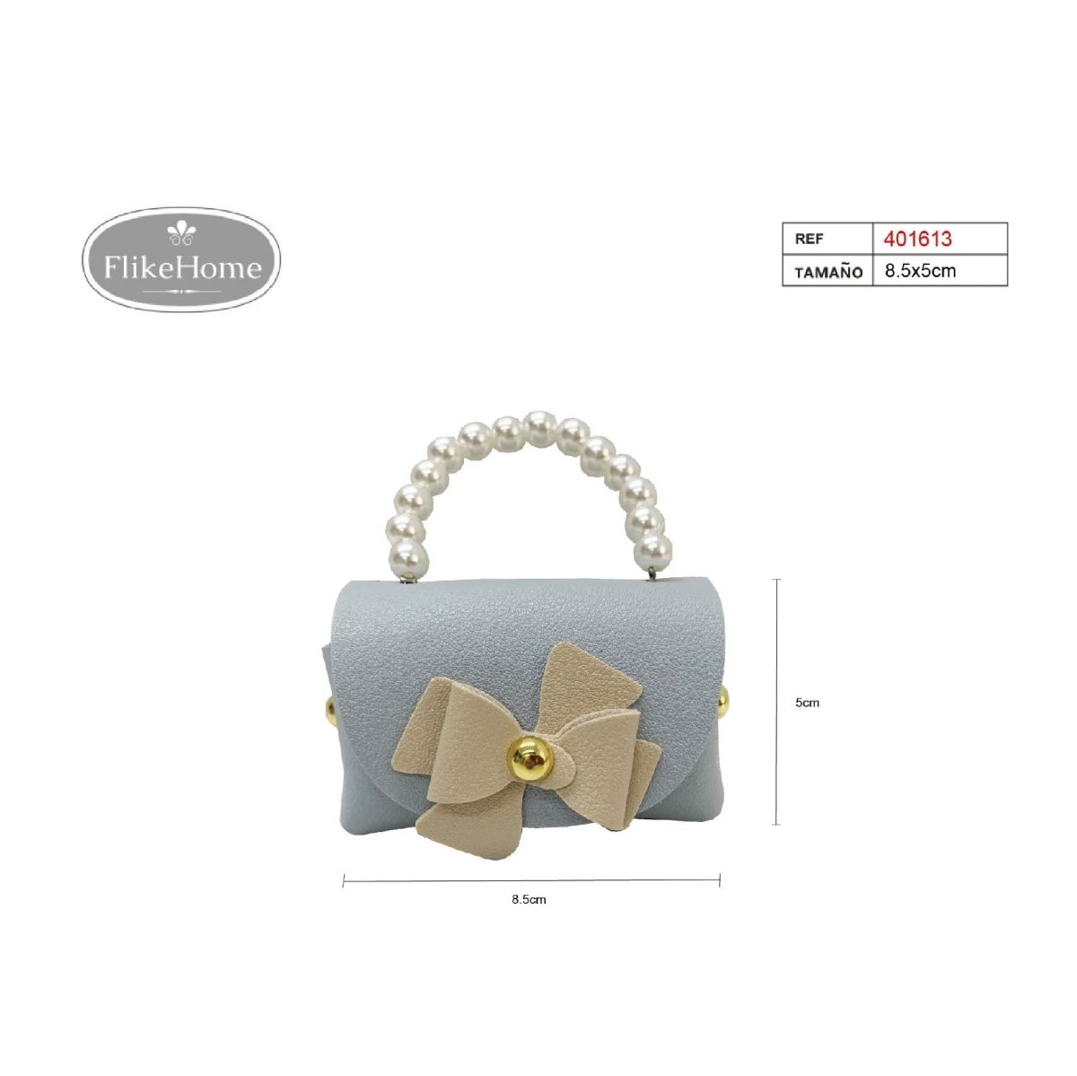 Flikehome - Bolsita de regalo de piel sintético 8.5x5cm - Pack 12 Unidades - FlikeHome - Detalles de Comunión - 401613X12 - Detalles de Bautizo/Baby Shower - Detalles de Boda - Detalles de Comunión