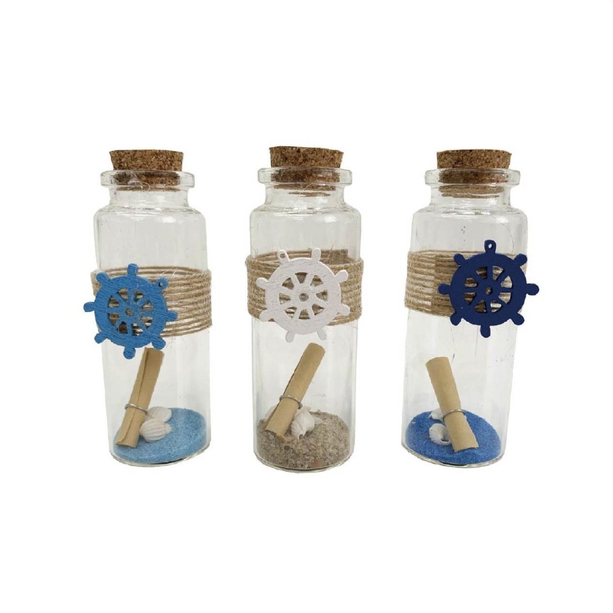 Flikehome - Botella de cristal con notas 8x3cm - Pack 12 Unidades - FlikeHome - Detalles de Comunión - 413302X12 - Detalles de Bautizo/Baby Shower - Detalles de Boda - Detalles de Comunión