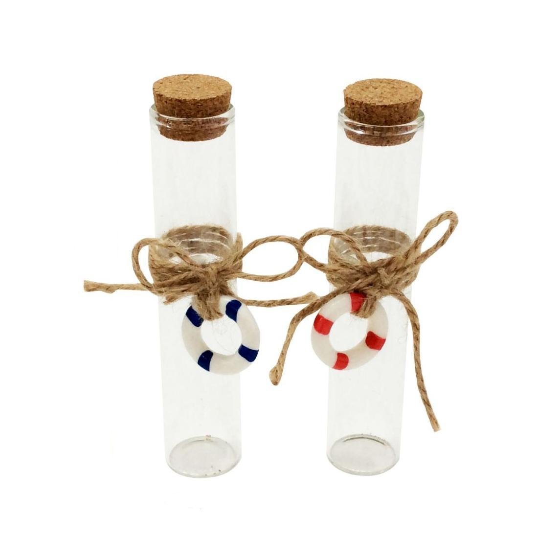Flikehome - Botella de mensaje de cristal Marinero 12x2.5cm - Pack 12 Unidades - FlikeHome - Detalles de Comunión - 772879X12 - Detalles de Bautizo/Baby Shower - Detalles de Boda - Detalles de Comunión