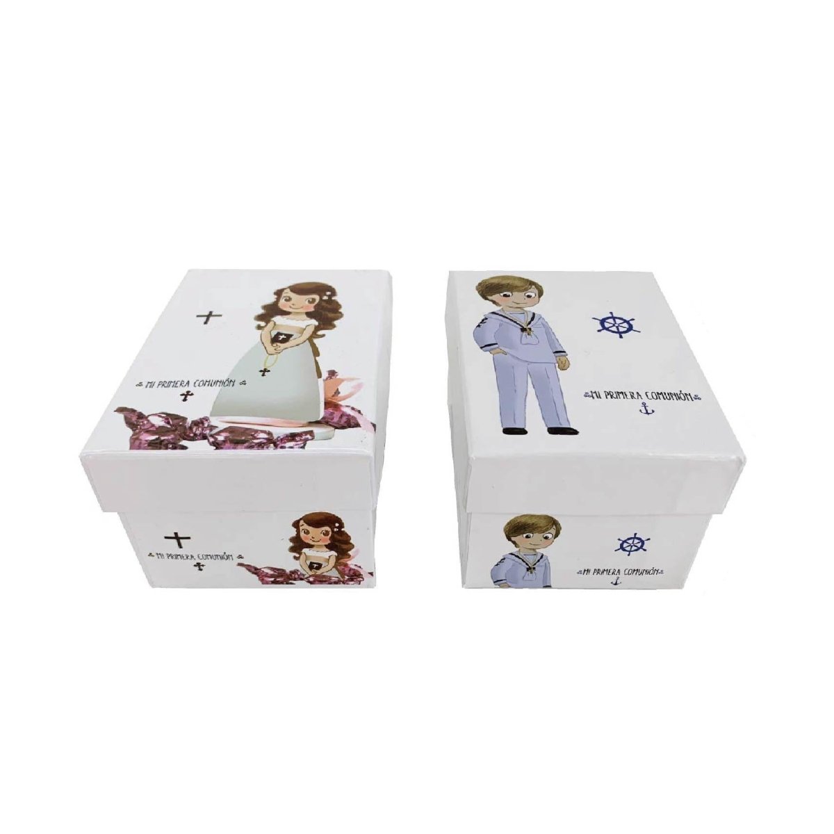 Flikehome - Caja de cartón Comunión 11x8x5cm - Pack 12 Unidades - FlikeHome - Detalles de Comunión - 399453X12 - Detalles de Comunión - 