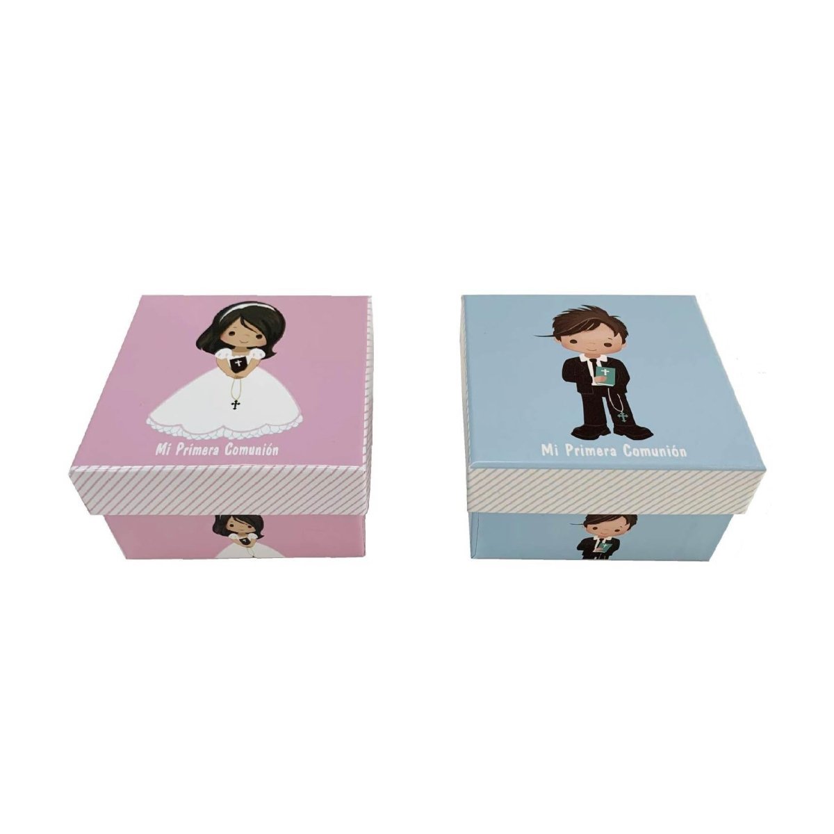 Flikehome - Caja de cartón Comunión 9x9x5cm - Pack 12 Unidades - FlikeHome - Detalles de Comunión - 399415X12 - Detalles de Comunión - 