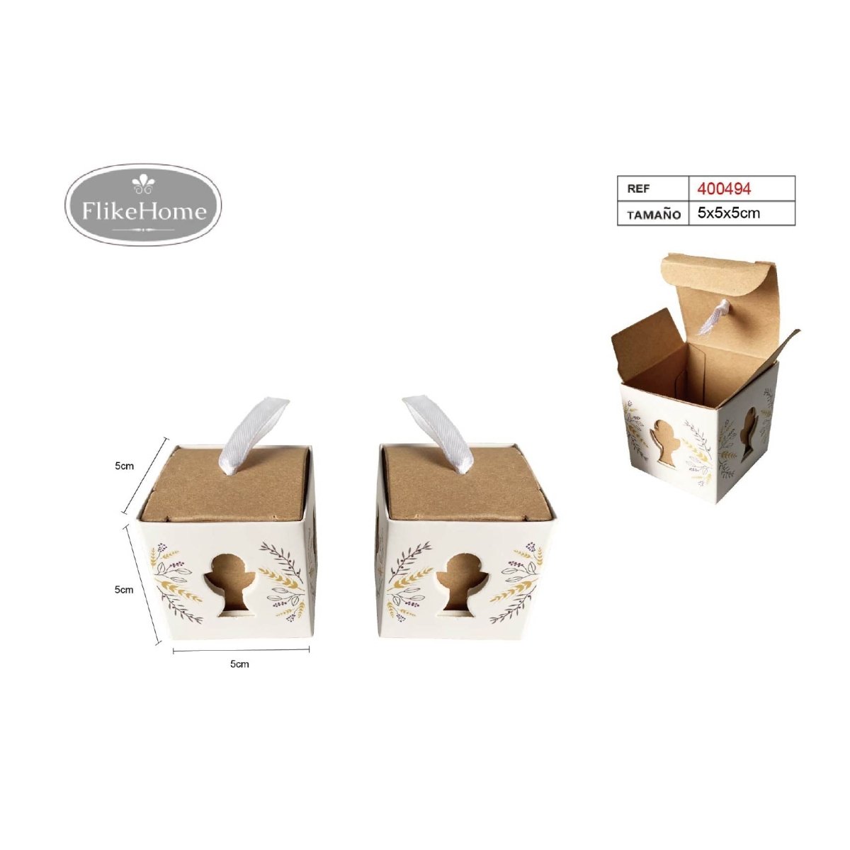 Flikehome - Caja de cartón Comunión - Pack 12 Unidades