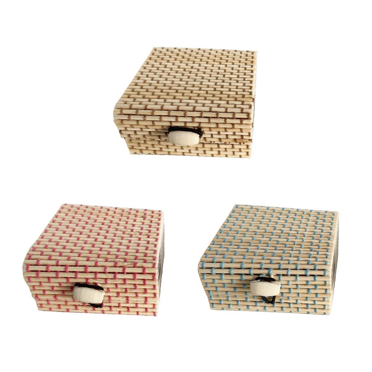 Flikehome - Caja de mimbre 7x7x3.5cm - Pack 12 Unidades - FlikeHome - Detalles de Comunión - 400395X12 - Detalles de Bautizo/Baby Shower - Detalles de Boda - Detalles de Comunión
