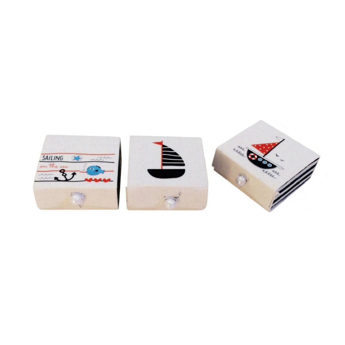 Flikehome - Caja de yute Marinero 7x7x3.5cm - Pack 12 Unidades - FlikeHome - Detalles de Bautizo/Baby Shower - 773012X12 - Detalles de Bautizo/Baby Shower - Detalles de Boda - Detalles de Comunión