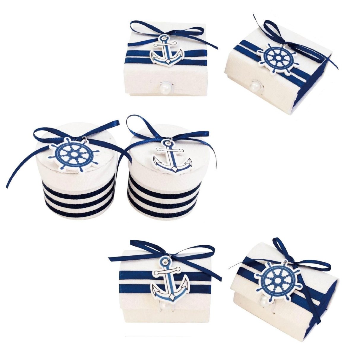 Flikehome - Caja de yute Marinero azul - Pack 12 Unidades - FlikeHome - Detalles de Comunión - 400692X12 - Detalles de Bautizo/Baby Shower - Detalles de Comunión - 