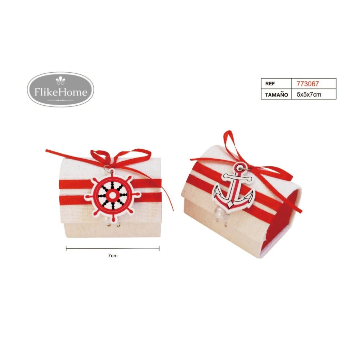 Flikehome - Caja de yute Marinero - Pack 12 Unidades