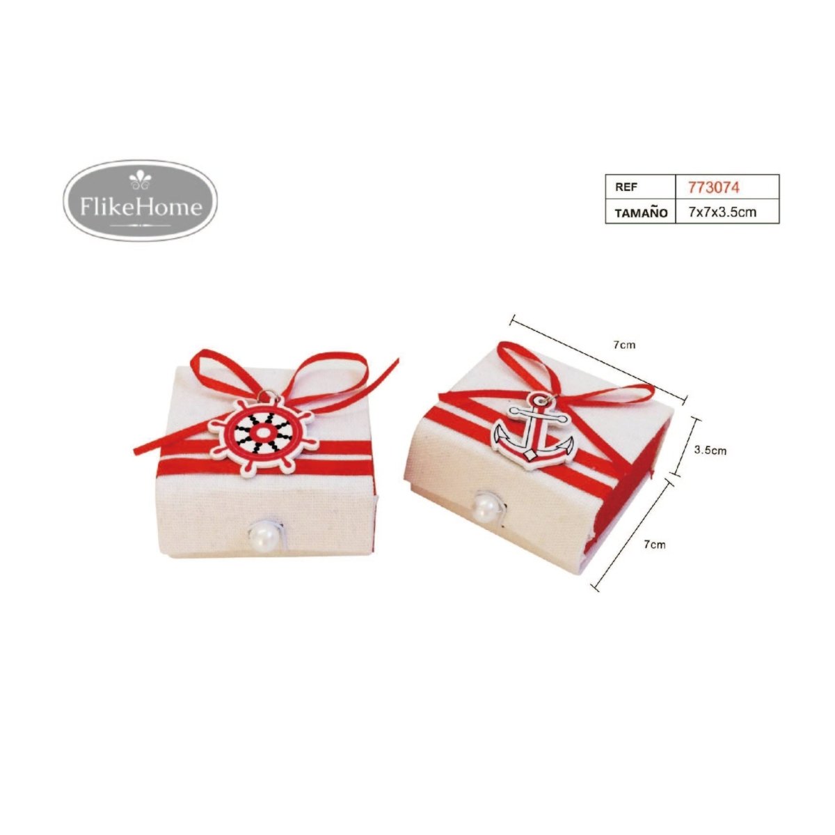 Flikehome - Caja de yute Marinero - Pack 12 Unidades - FlikeHome - Detalles de Bautizo/Baby Shower - 773074X12 - Detalles de Bautizo/Baby Shower - Detalles de Boda - Detalles de Comunión
