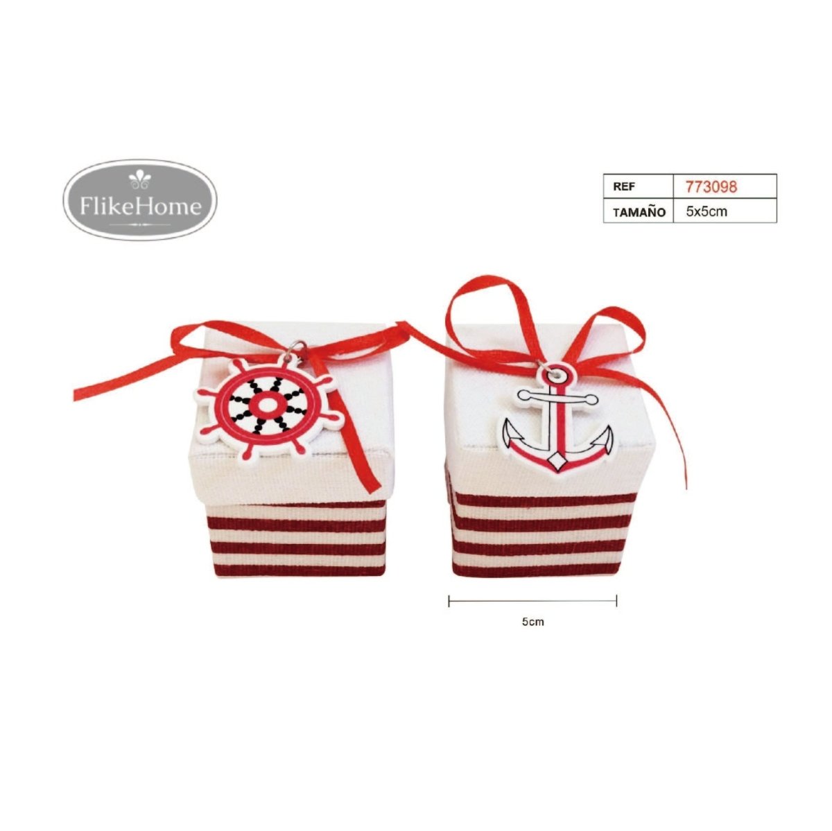 Flikehome - Caja de yute Marinero - Pack 12 Unidades - FlikeHome - Detalles de Bautizo/Baby Shower - 773098X12 - Detalles de Bautizo/Baby Shower - Detalles de Boda - Detalles de Comunión