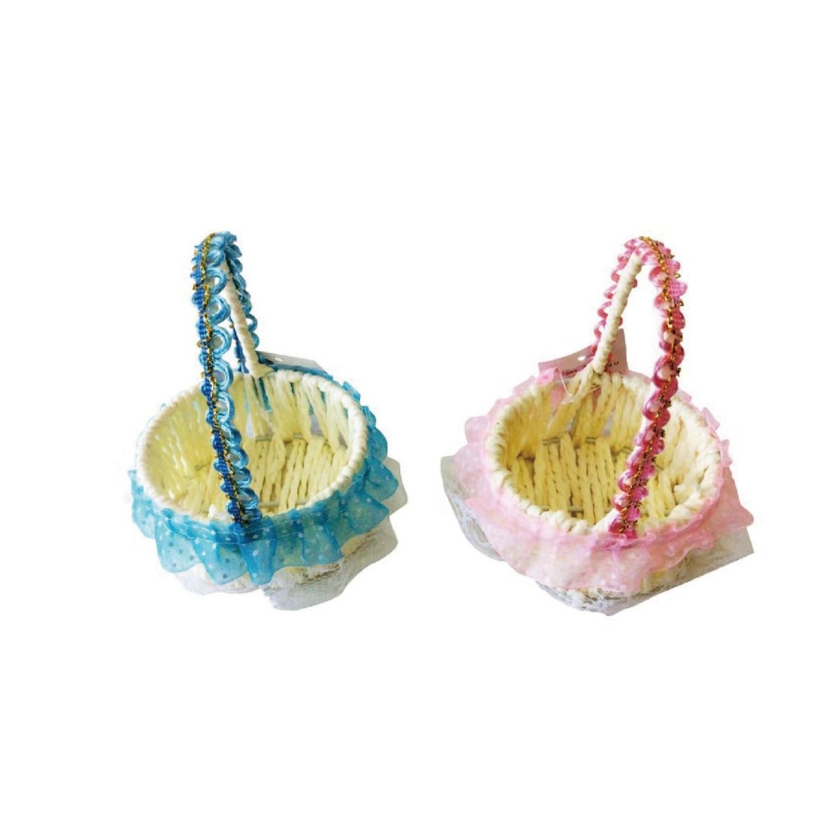 Flikehome - Cesta de ratán sintético 14x10cm - Pack 24 Unidades - FlikeHome - Detalles de Bautizo/Baby Shower - 741905X24 - Detalles de Bautizo/Baby Shower - 