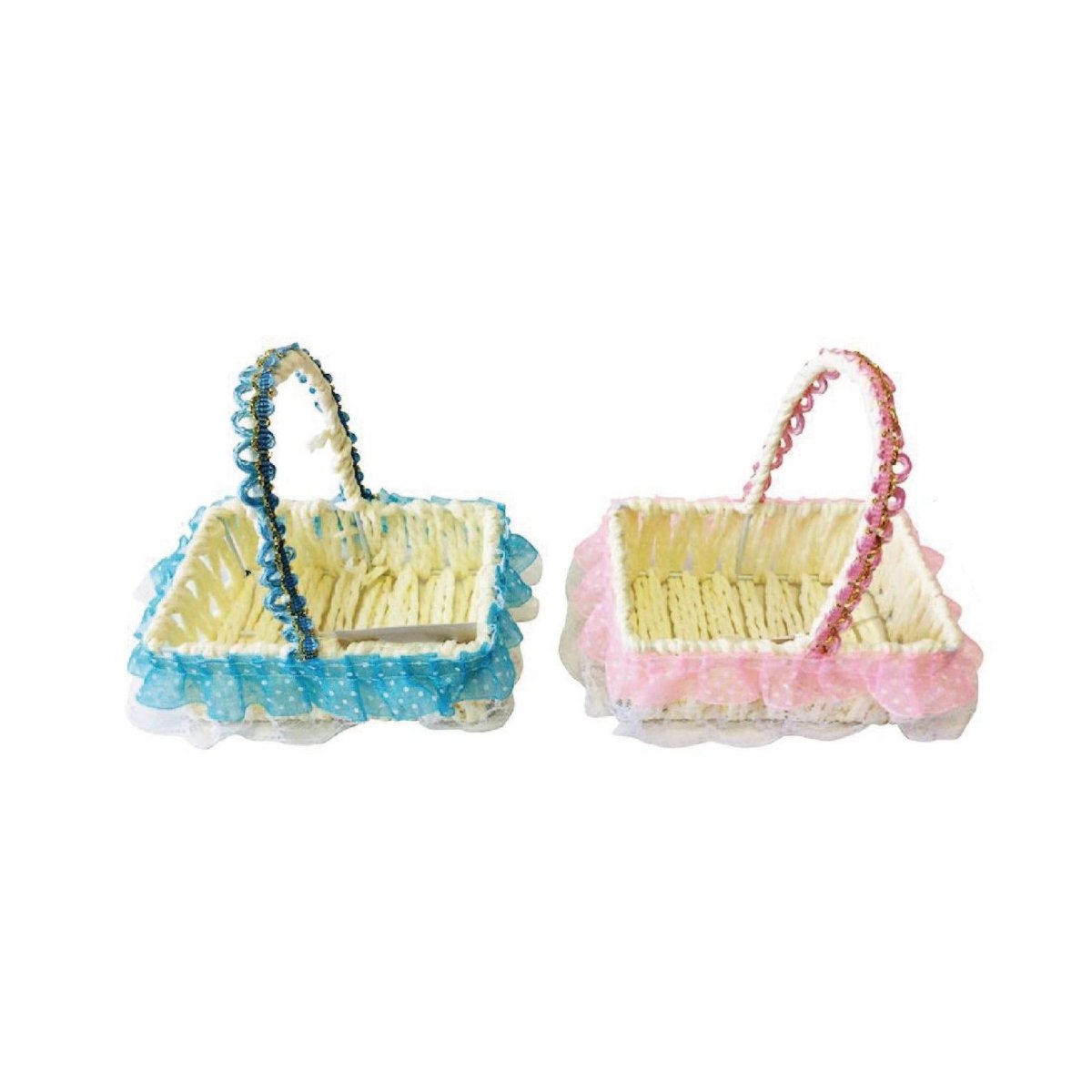 Flikehome - Cesta de ratán sintético 14x13x9cm - Pack 24 Unidades - FlikeHome - Detalles de Bautizo/Baby Shower - 741929X24 - Detalles de Bautizo/Baby Shower - 
