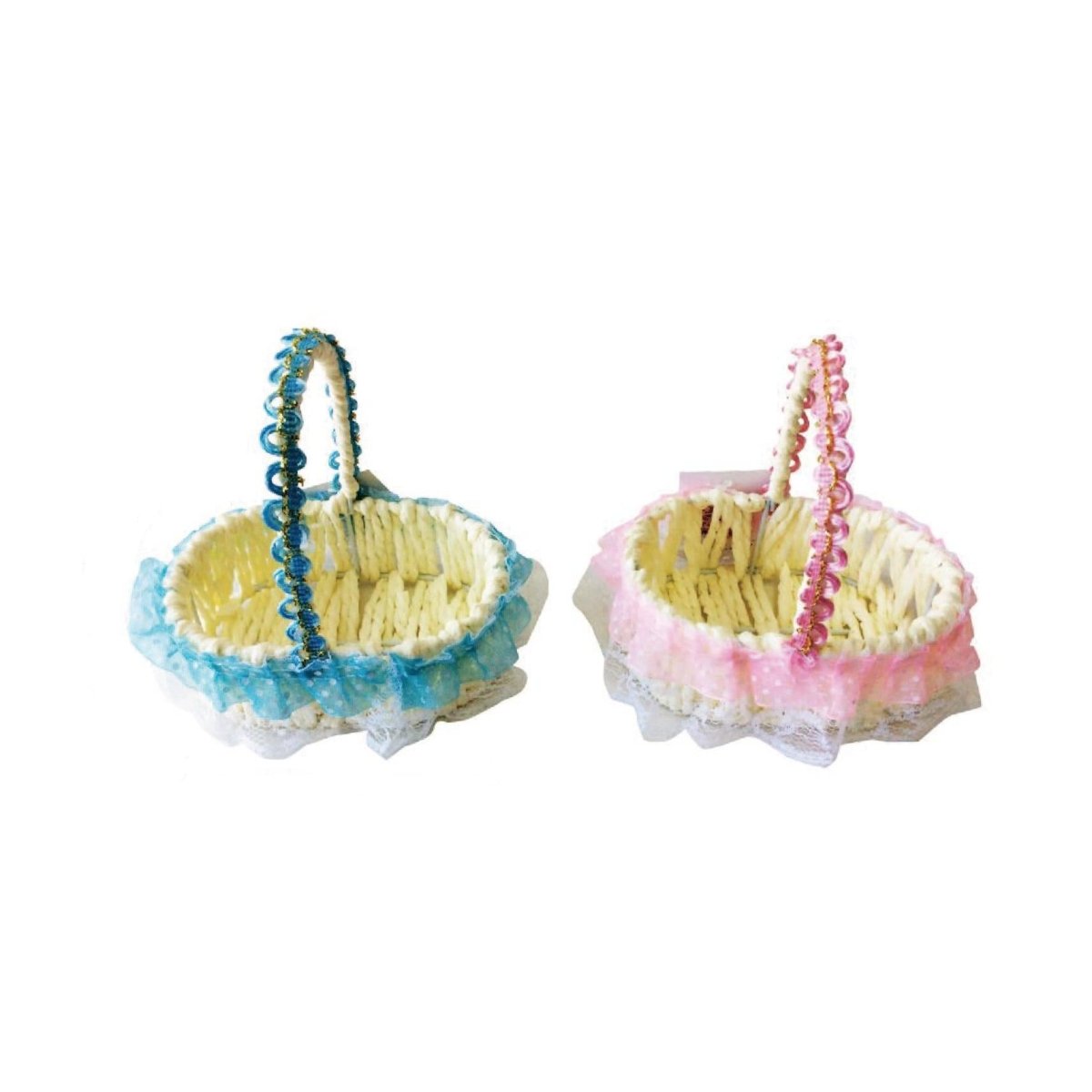 Flikehome - Cesta de ratán sintético 14x13x9cm - Pack 24 Unidades - FlikeHome - Detalles de Bautizo/Baby Shower - 741912X24 - Detalles de Bautizo/Baby Shower - 