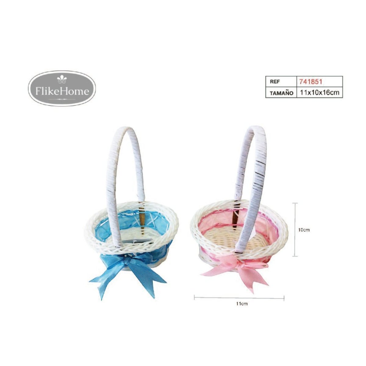 Flikehome - Cesta de ratán sintético 16x11x10cm - Pack 24 Unidades